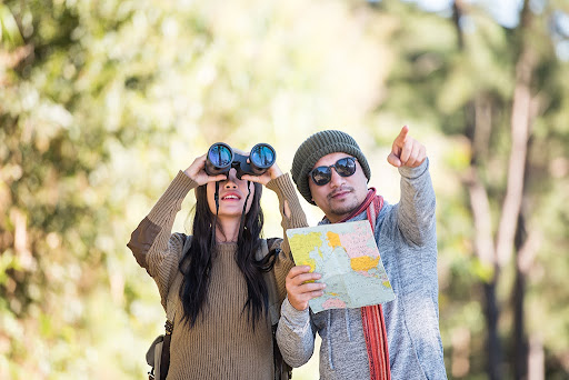 Couple enjoying exciting adventures